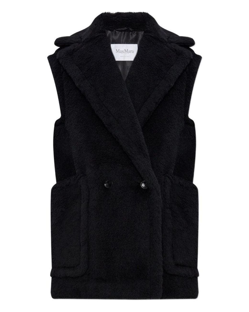 Max Mara Black Textured Notched Lapel Jacket