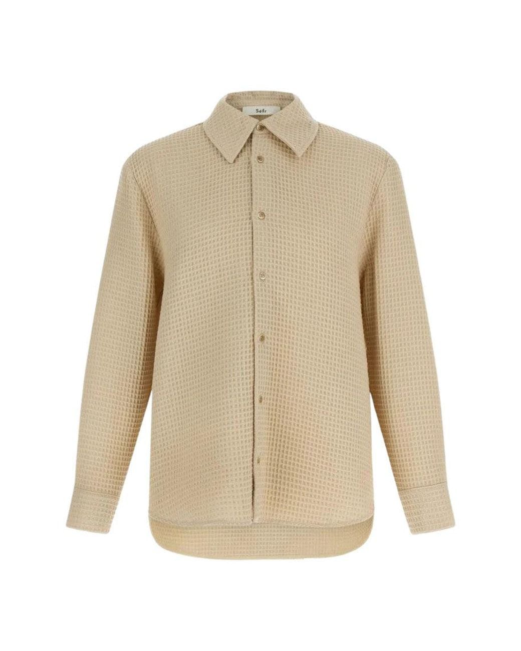 Séfr Natural Ivory Waffle Shirt for men