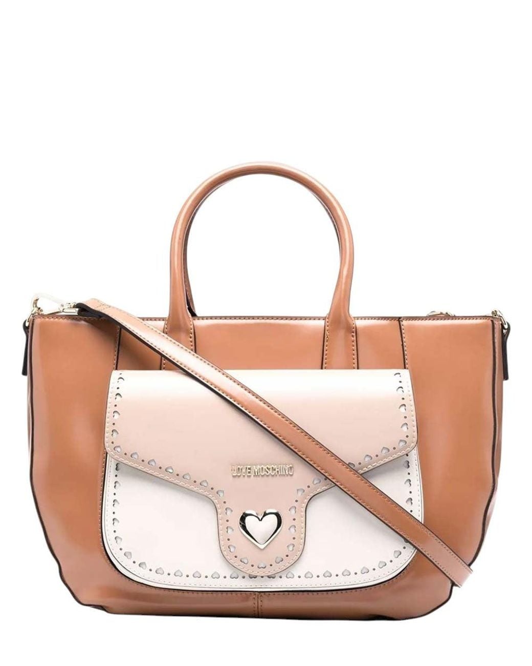 Love Moschino Pink Heart Logo Large Tote
