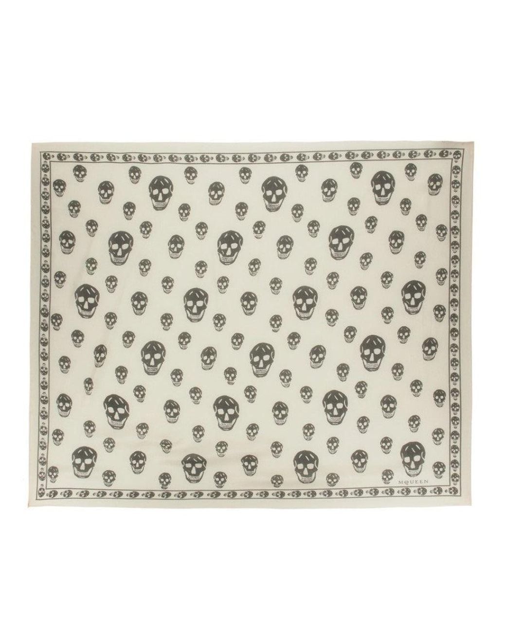 McQueen Metallic Skull Printed Scarf