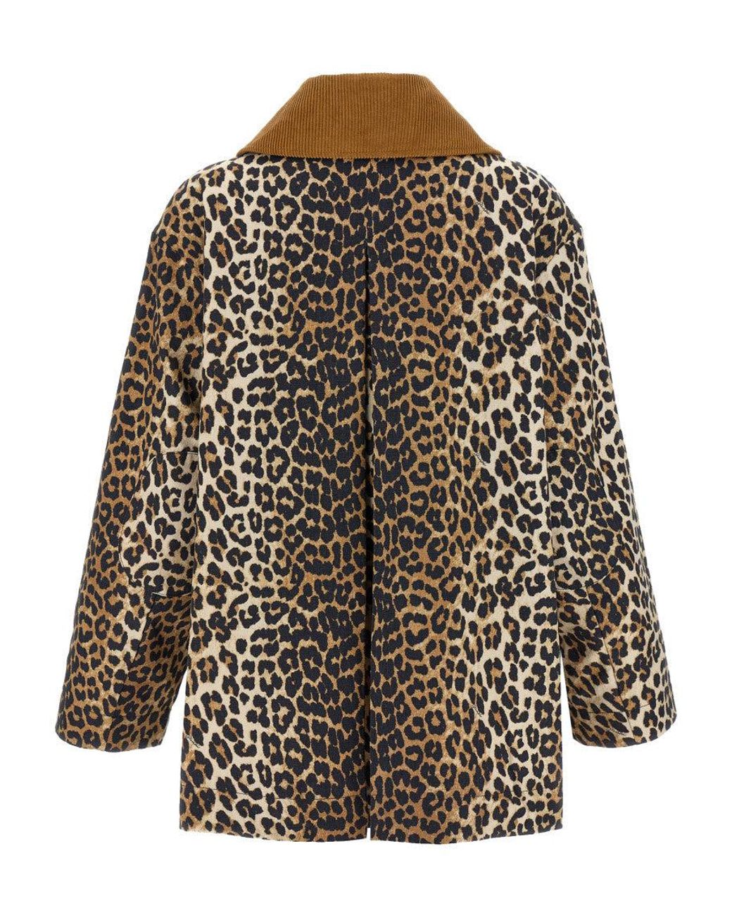 Ganni Multicolor Printed Canvas Midi Jacket