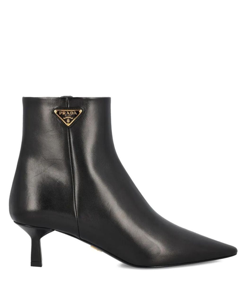 Prada Black Logo Triangle Boots