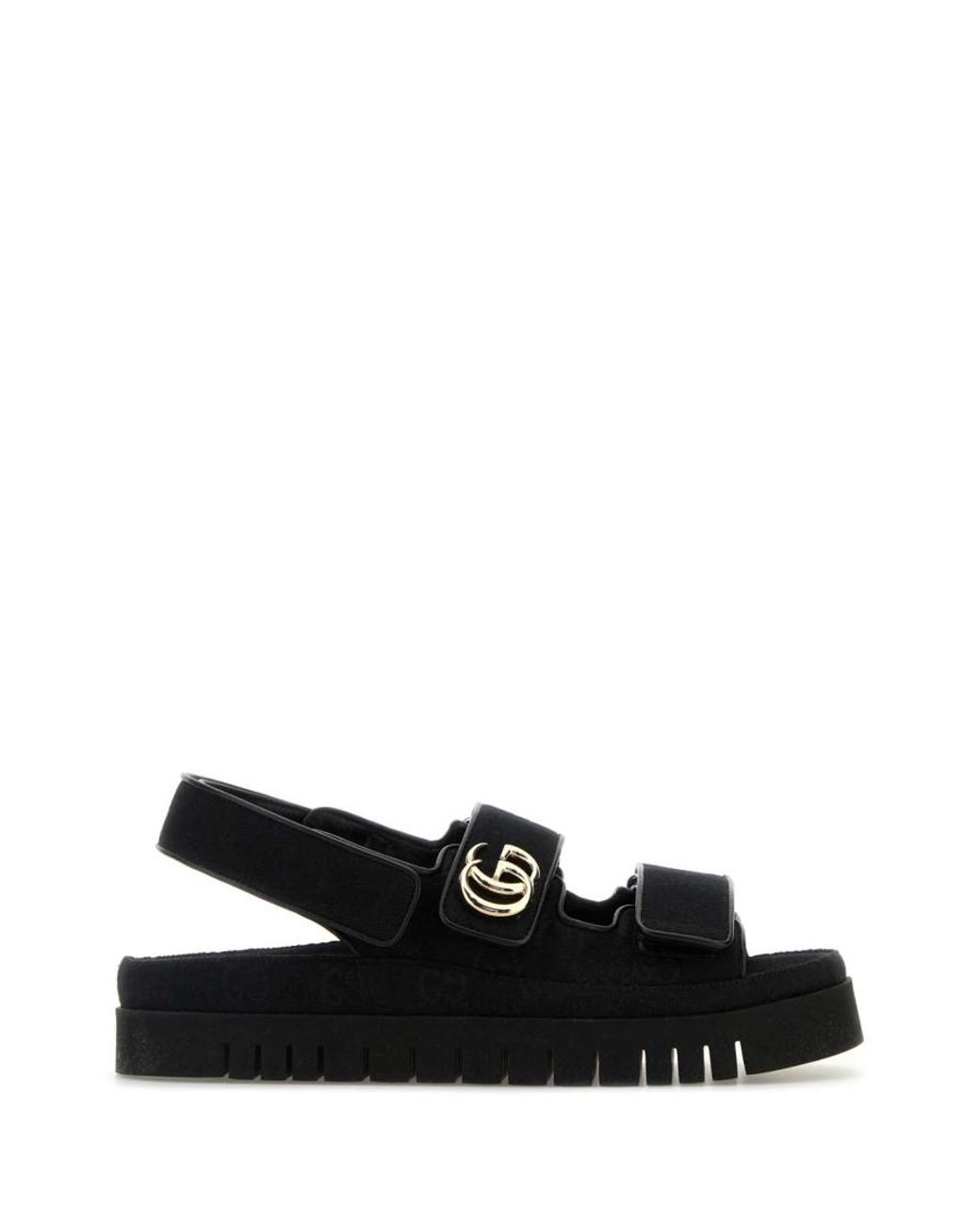Gucci Sandal With Double G, Fabric in Black | Lyst display picture 1