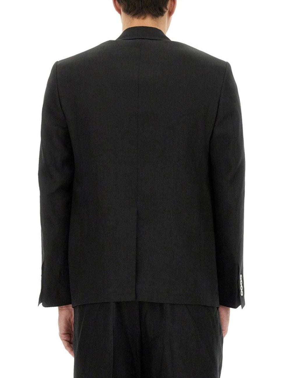 Dolce & Gabbana Black Peaked Lapel Blazer for men