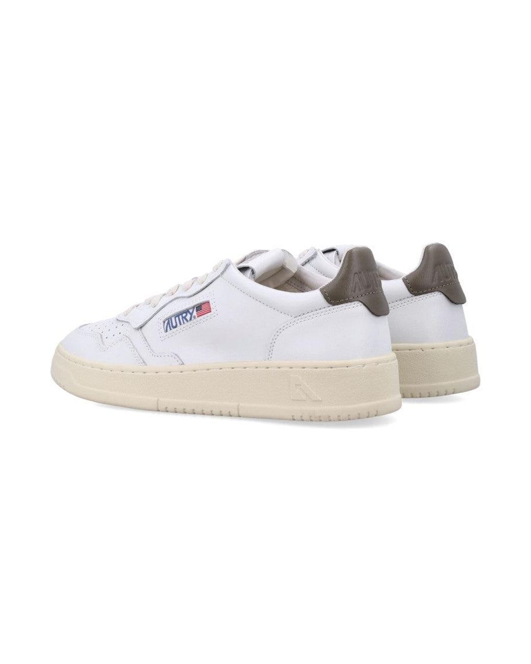 Autry White Solid Medalist Sneakers for men