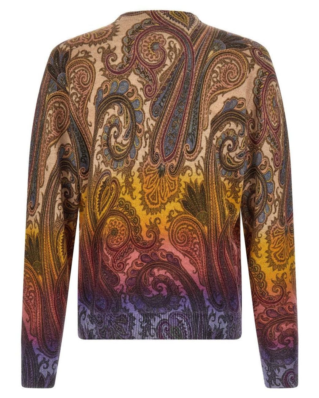 Etro Multicolor Paisley Print Sweater for men
