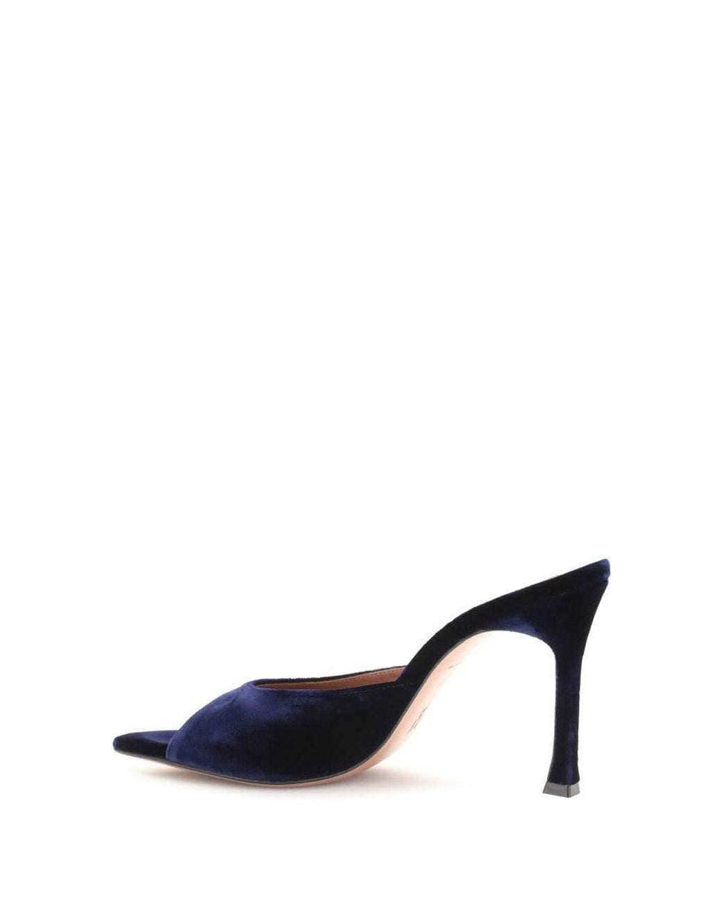 AMINA MUADDI Blue Alexa Velvet Sandals Midnight