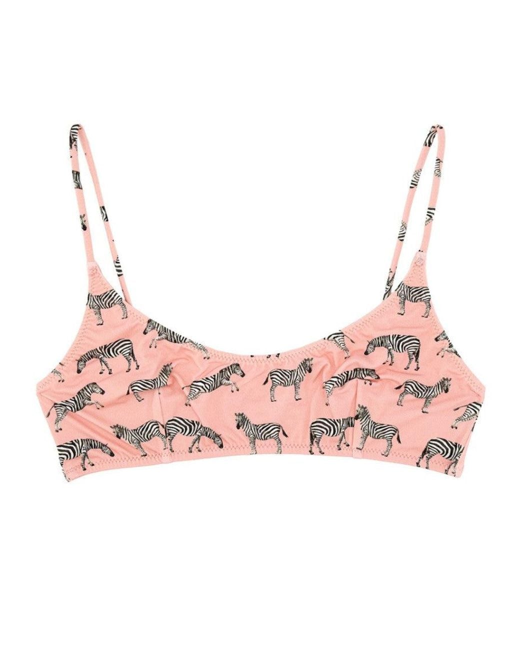 Mc2 Saint Barth Pink Animal Print Bikini Top Swimwear