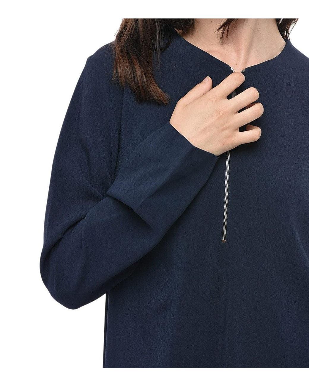 Stella McCartney Blue Solid Crew Neck Top