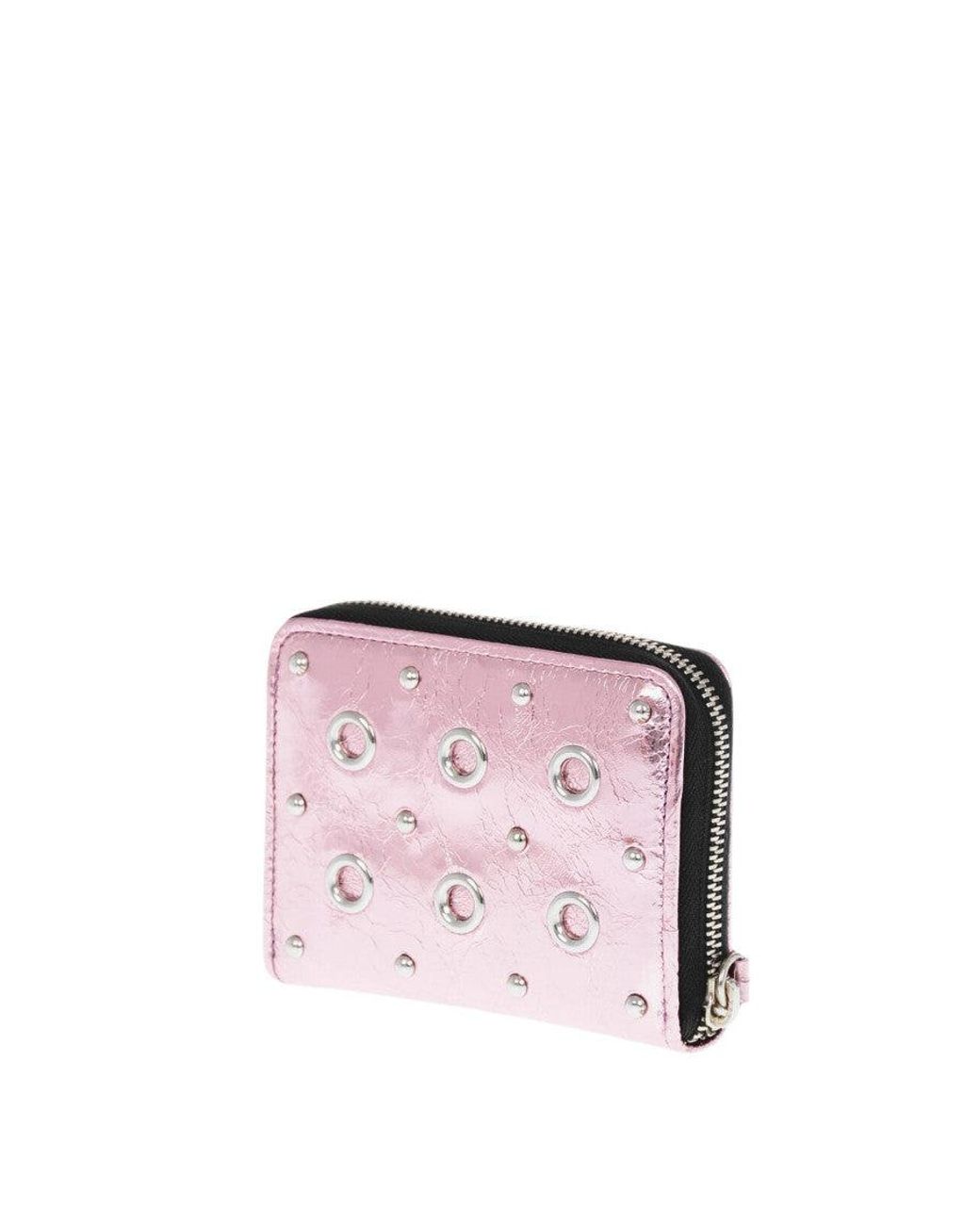 DSquared² Pink Eyelet Studded Wallet