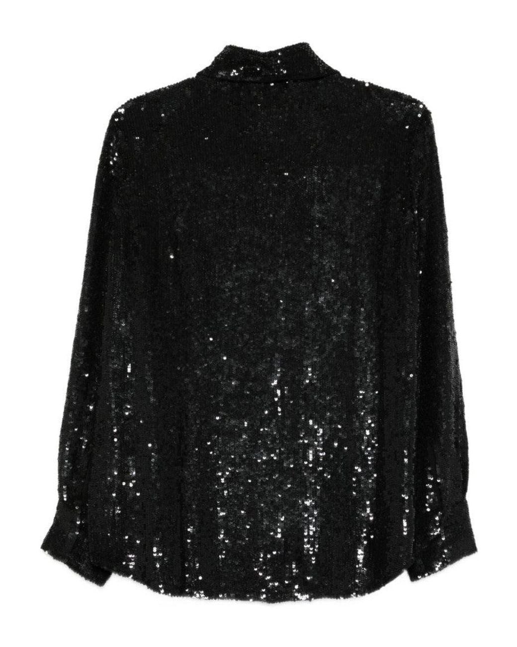 P.A.R.O.S.H. Black Regular Embellished Shirt