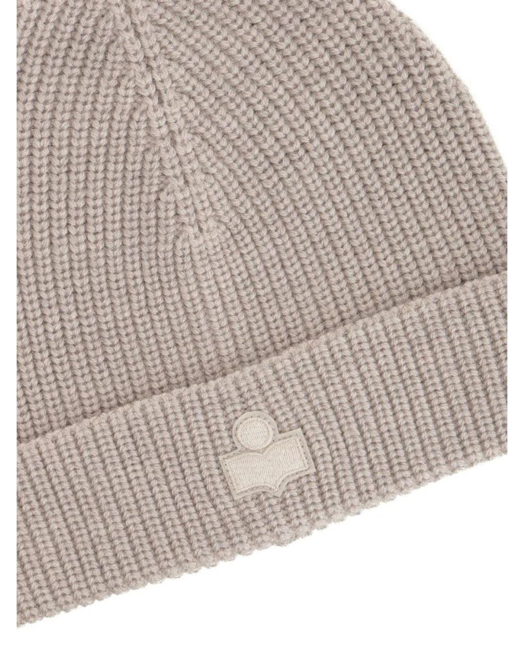 Isabel Marant Gray Logo Beanie Hat