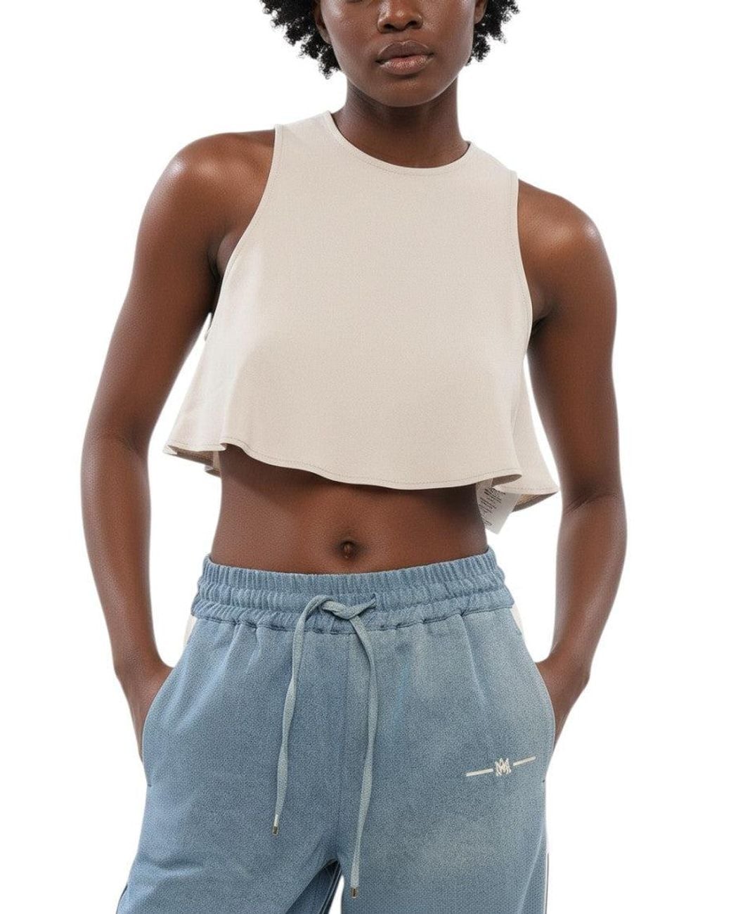 AMI Blue Crew Neck Top