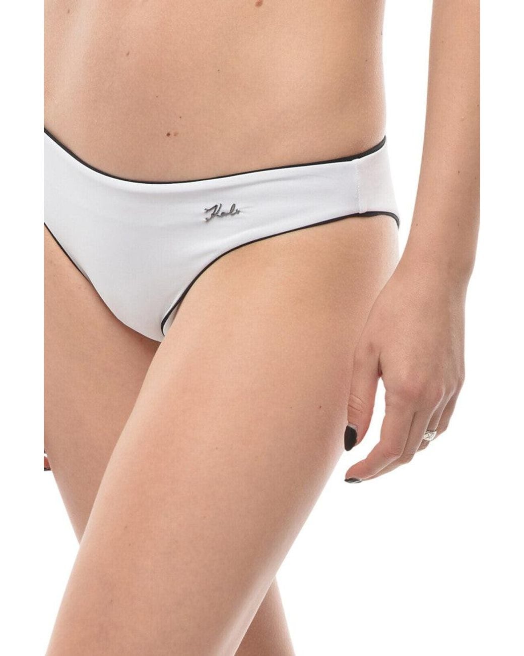 Karl Lagerfeld Black Logo Bikini Bottom Swimwear