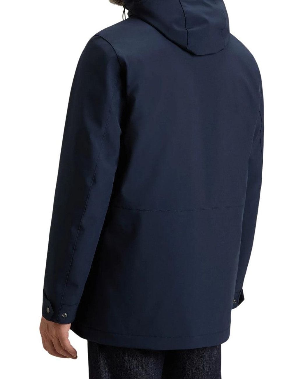 Woolrich Blue Hood Parka Jacket for men