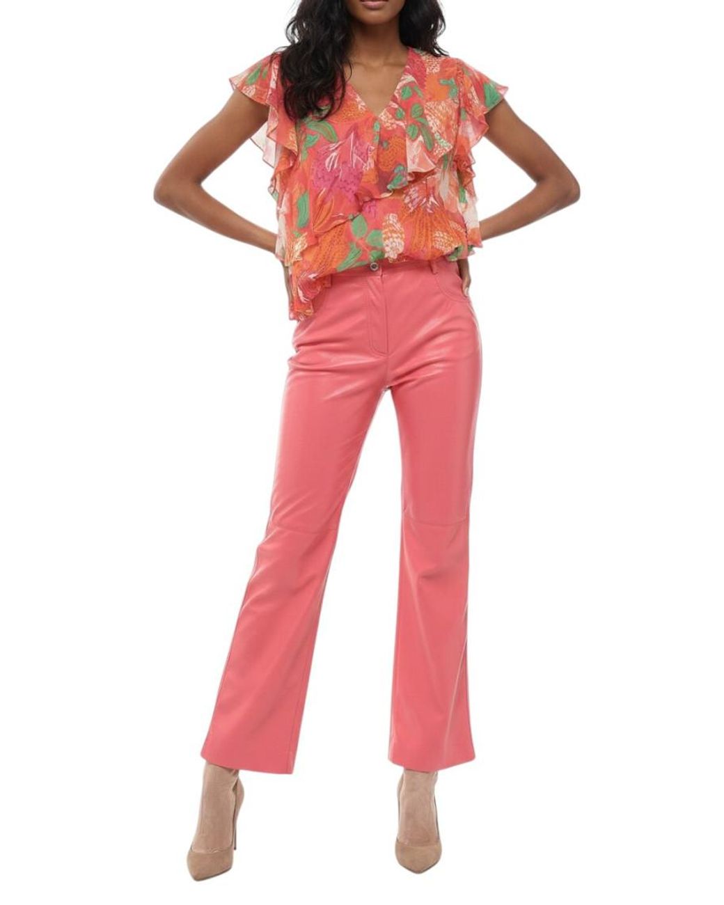MSGM Red Straight Fit Pants