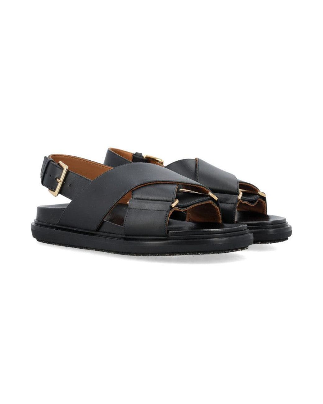 Marni Black Strappy Sandals For