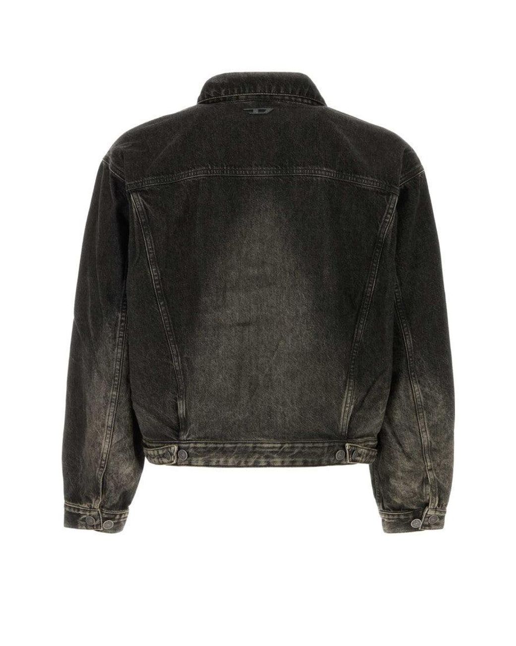 DIESEL Black Shirt Collar Jacket for men