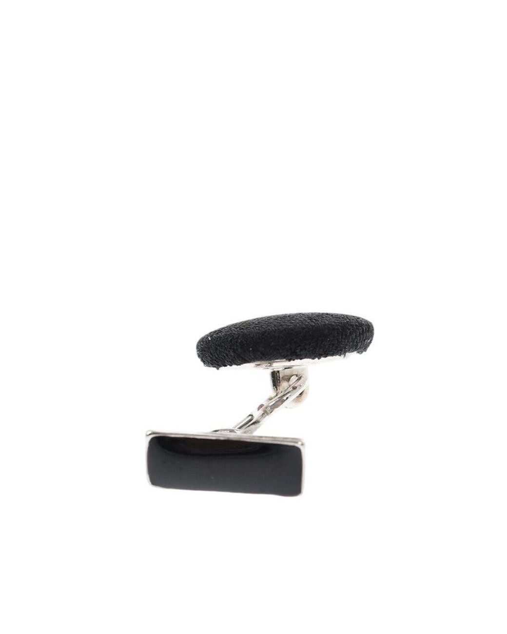 Corneliani Black Embroidered Cufflinks for men