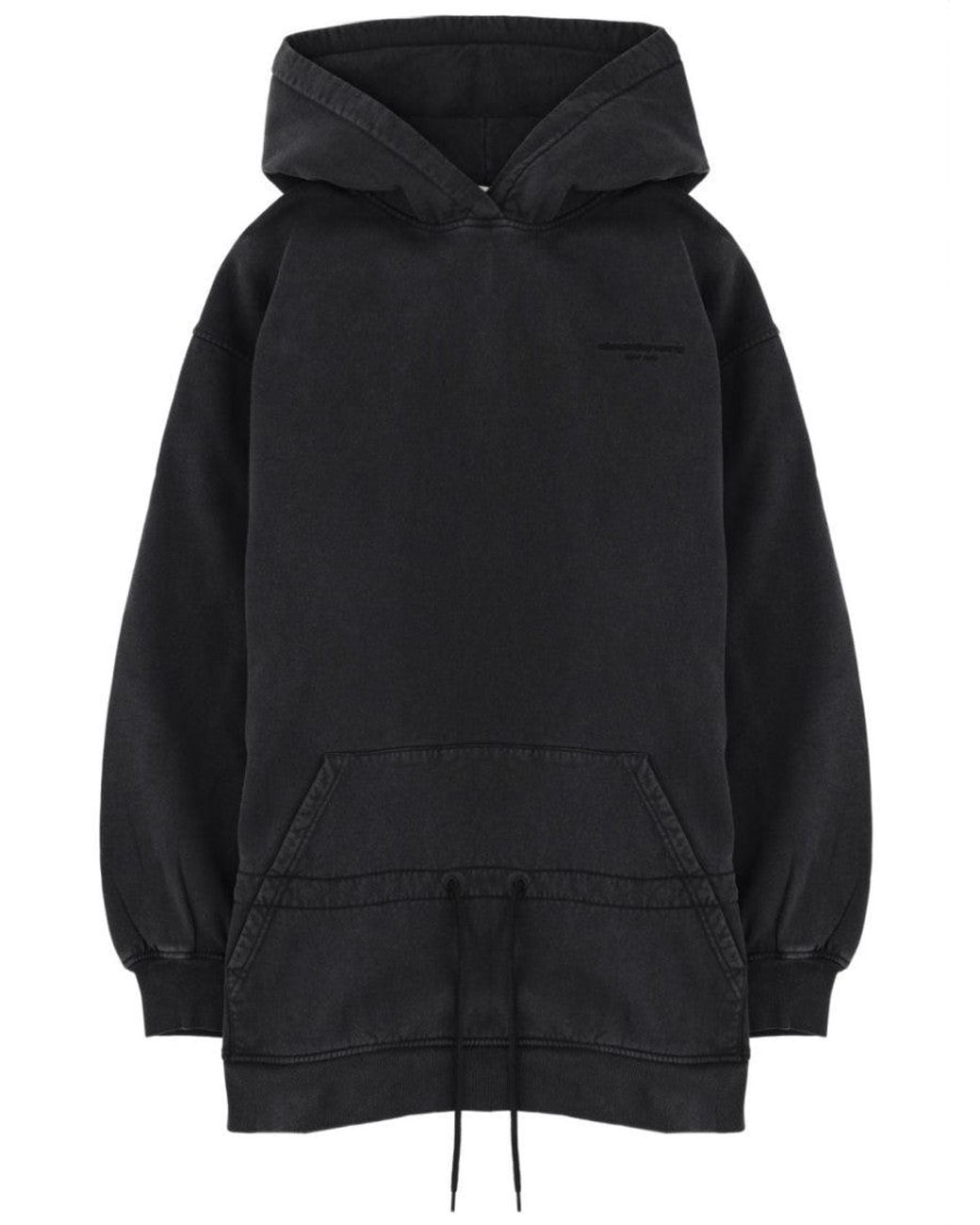Alexander Wang Black Solid Hood Mini Dress