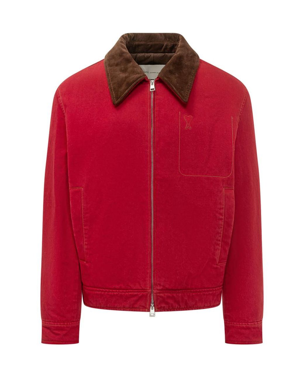 AMI Red Logo Regular Jacket for men