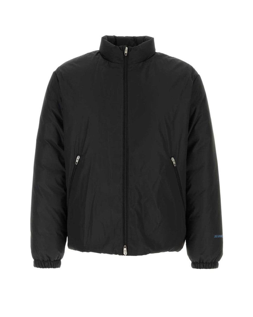 Jil Sander Black Mock Collar Jacket for men