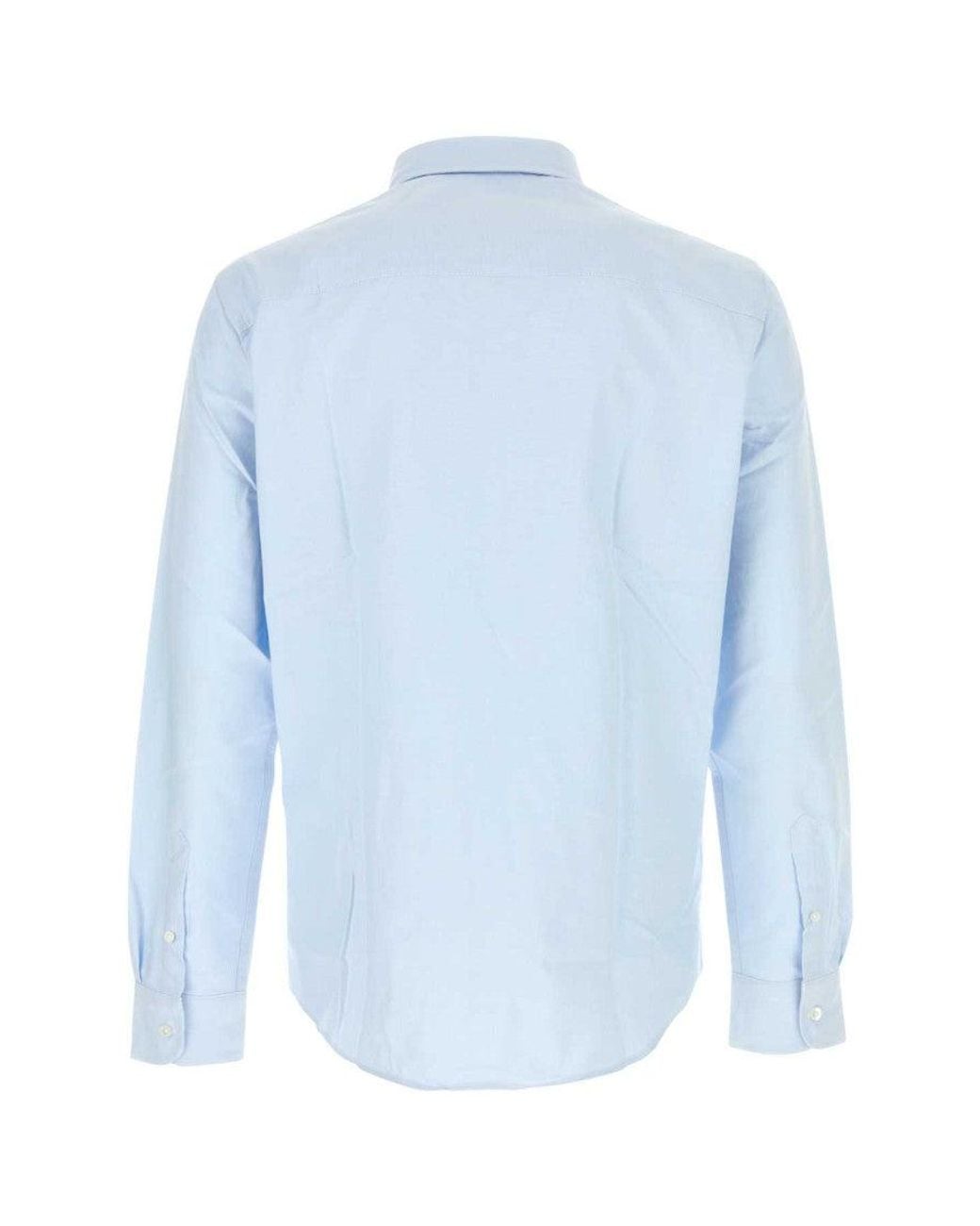 AMI Blue Light Embroidered Logo Shirt for men