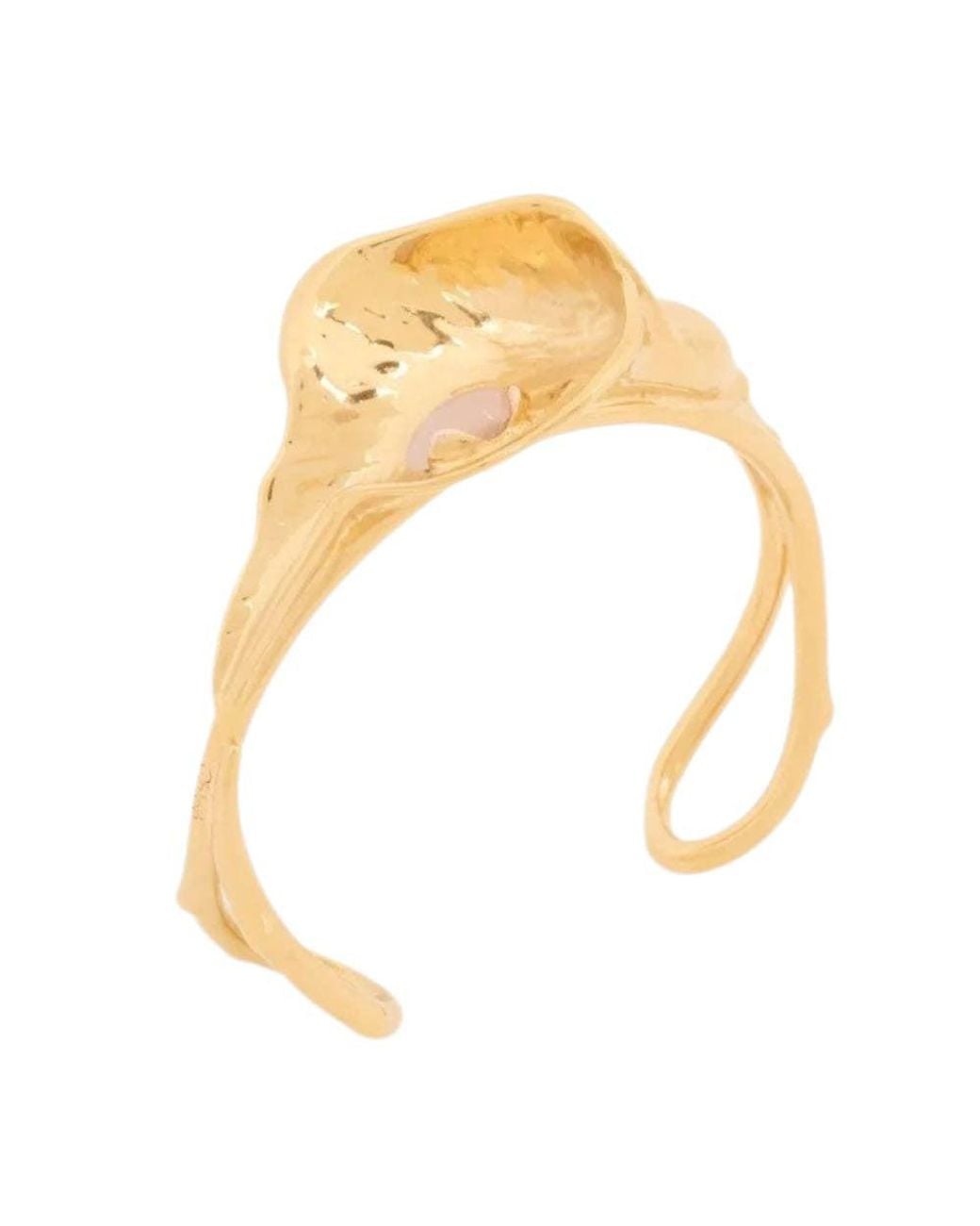 Chloé White Golden Flower Soul Cuff Bracelet