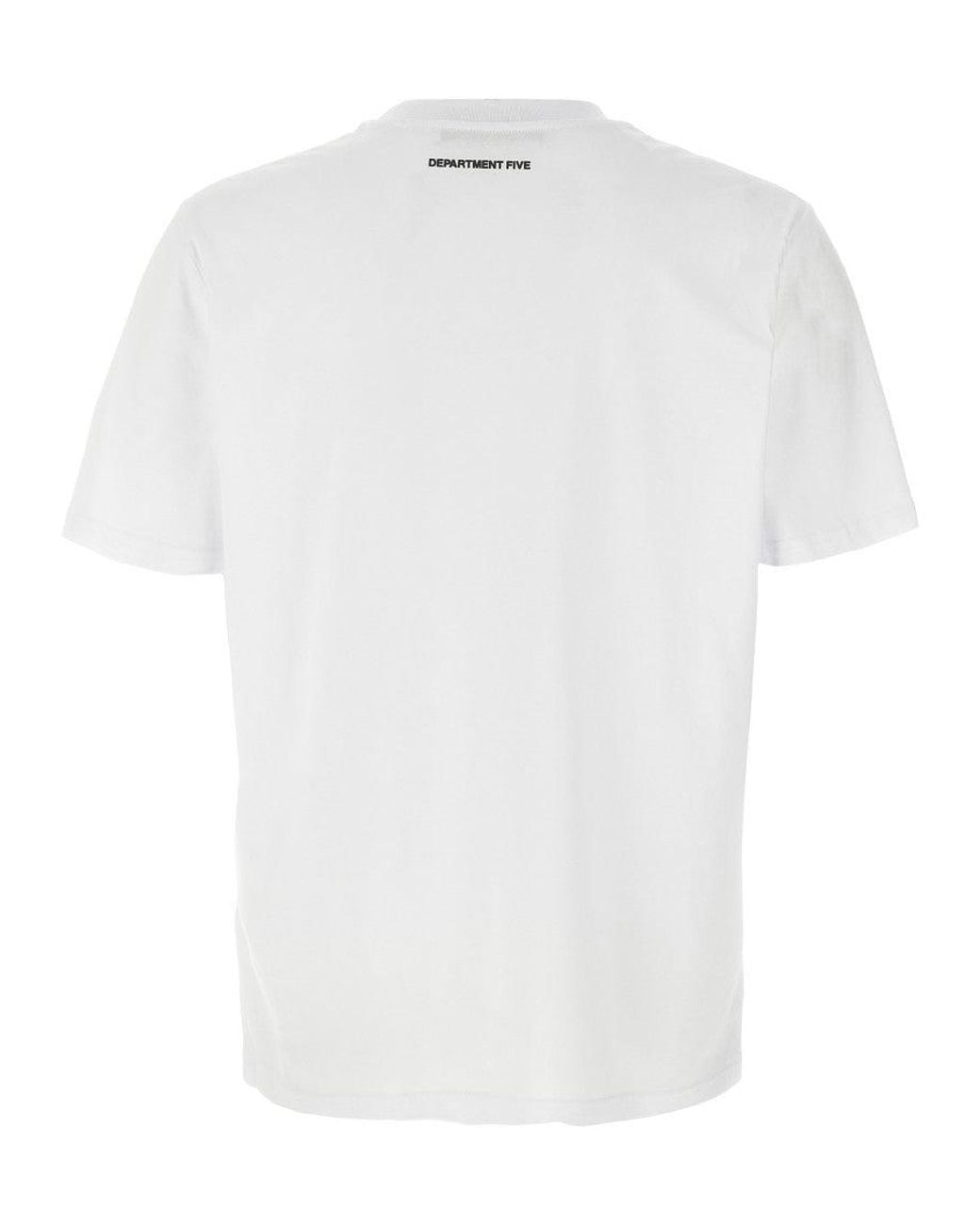 Department 5 White Crewneck Logo T-Shirt for men
