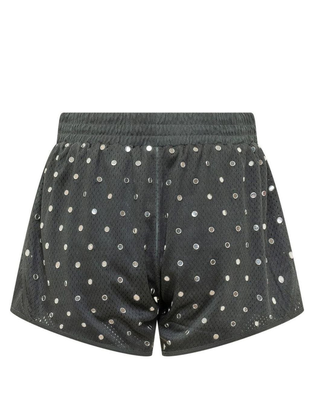 Pinko Gray Mini Strass-Embellished Fashion Shorts