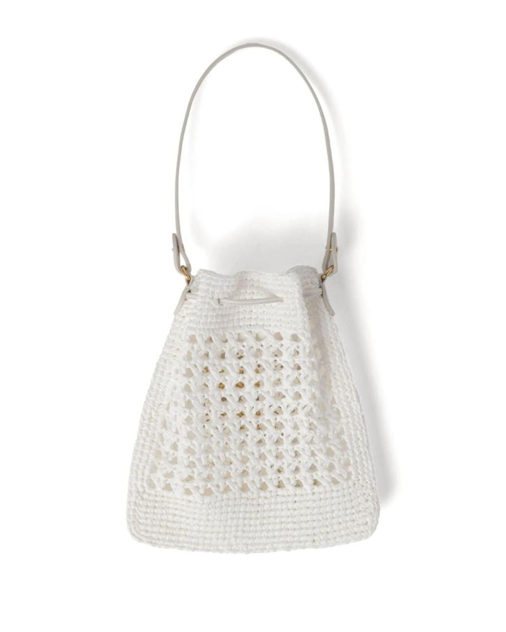 Miu Miu White Logo Bucket Bag