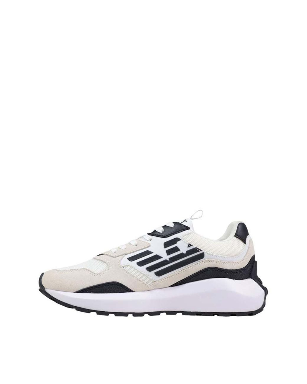 EA7 Black And White Polyethylene Athletic Sneakers for men