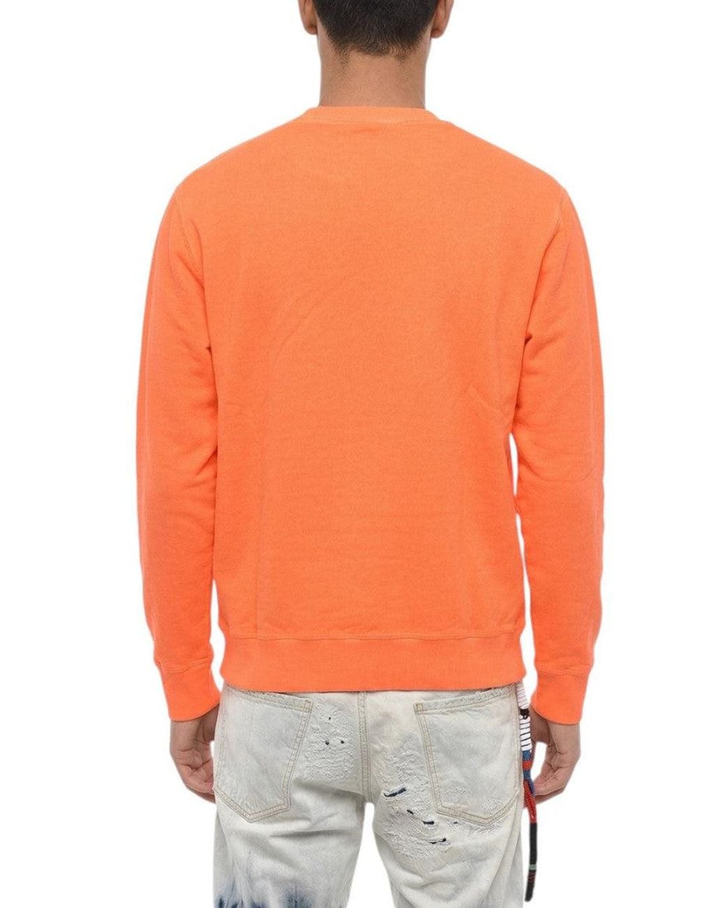 DSquared² Orange Crew Neck Sweatshirt for men