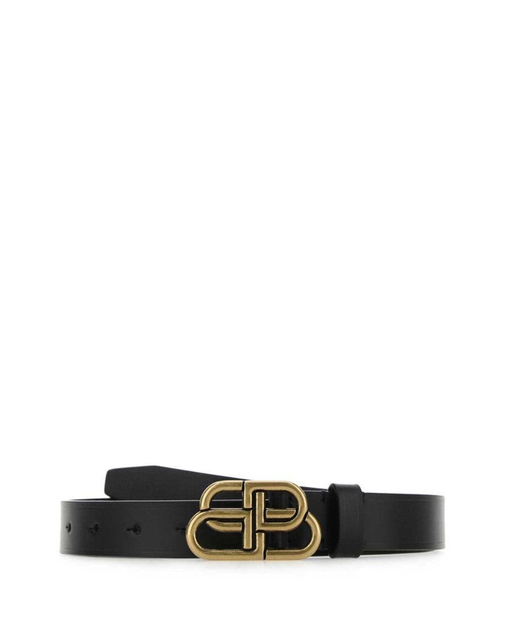 Balenciaga White Bb Buckle Belt