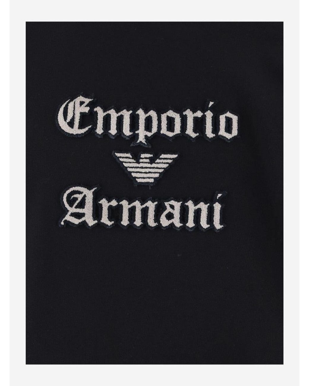 Emporio Armani Blue Logo Regular Hoodie for men