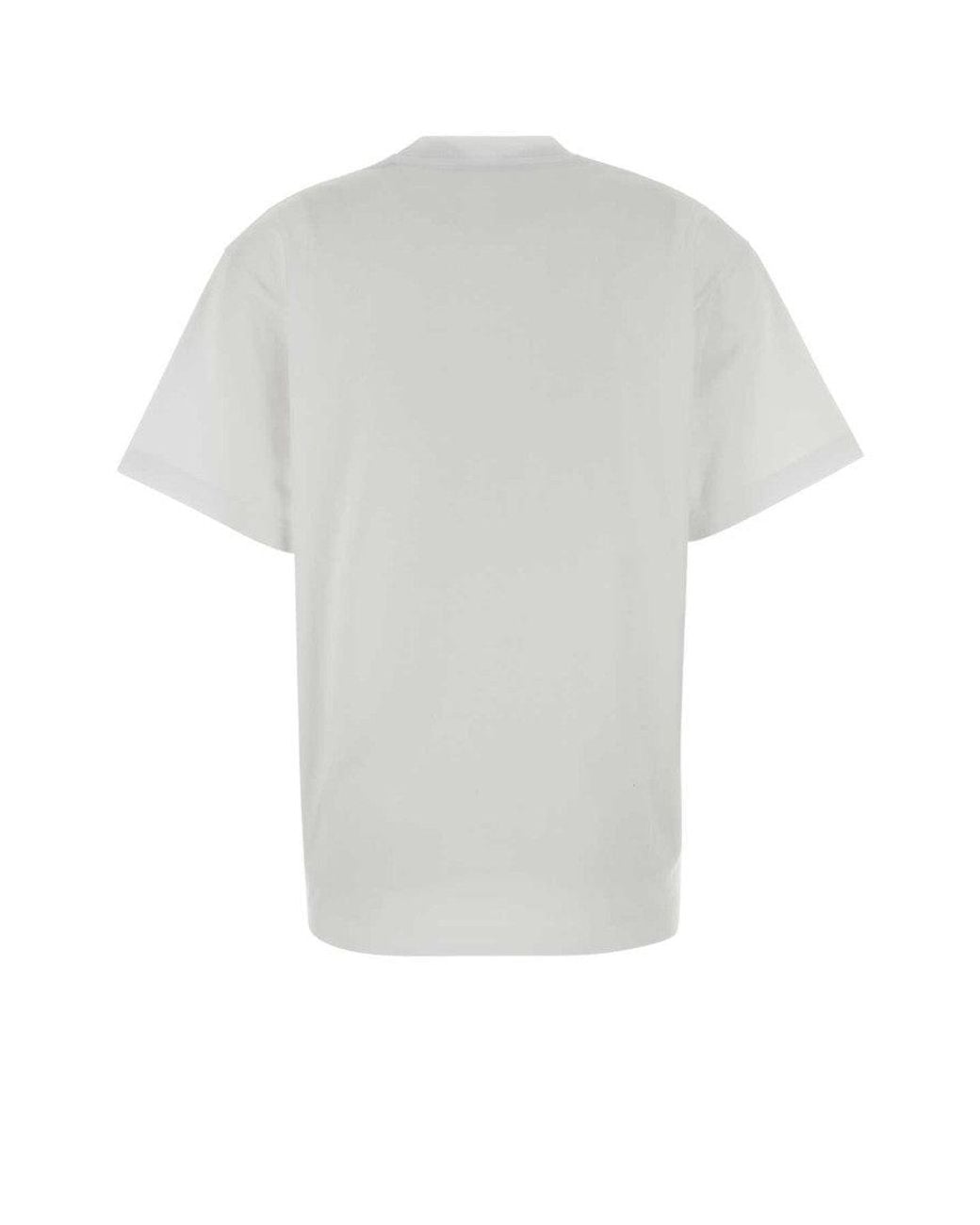 Gucci White Crewneck Embroidery Logo T-Shirt