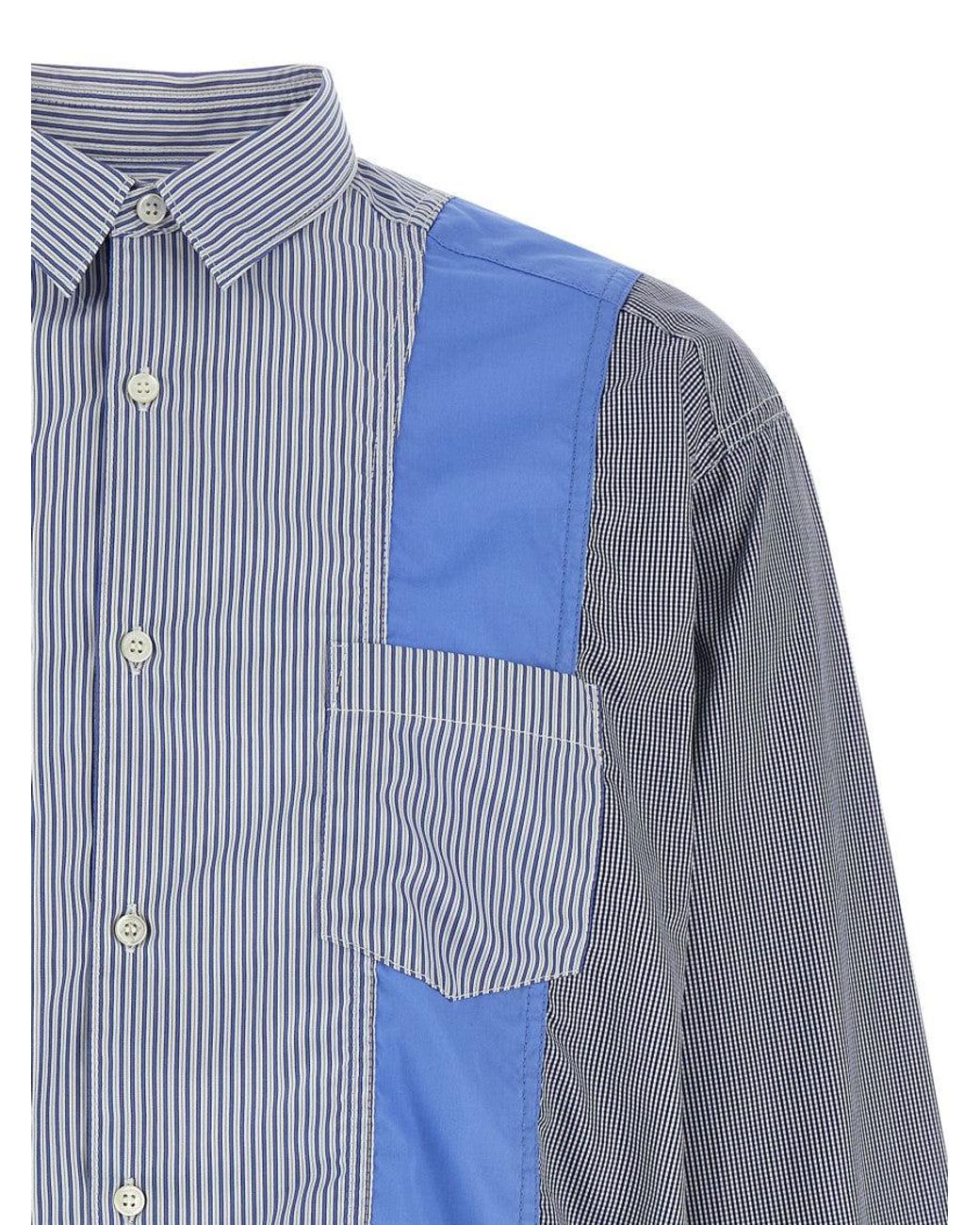 Comme des Garçons Blue Patchwork Shirt for men