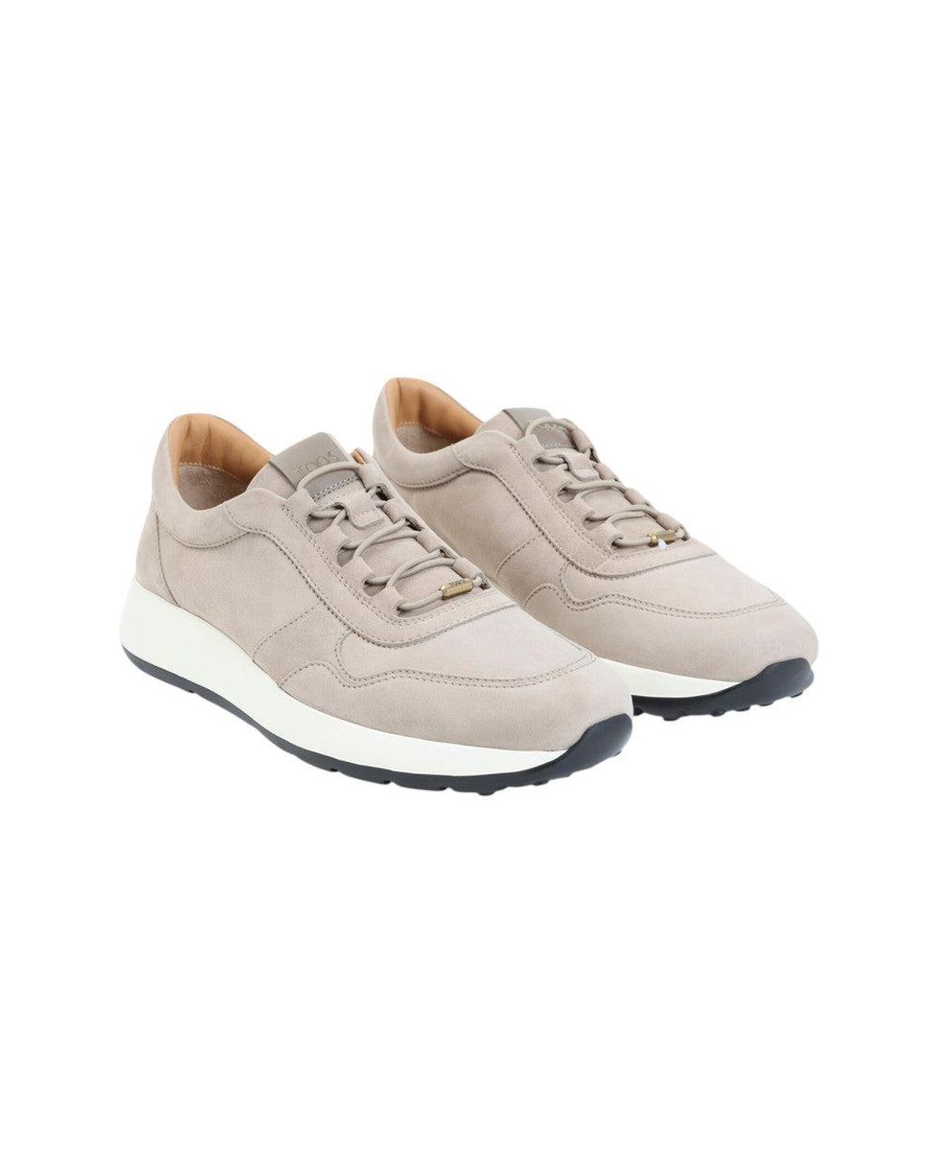 Tod's White Suede Signature Sneakers