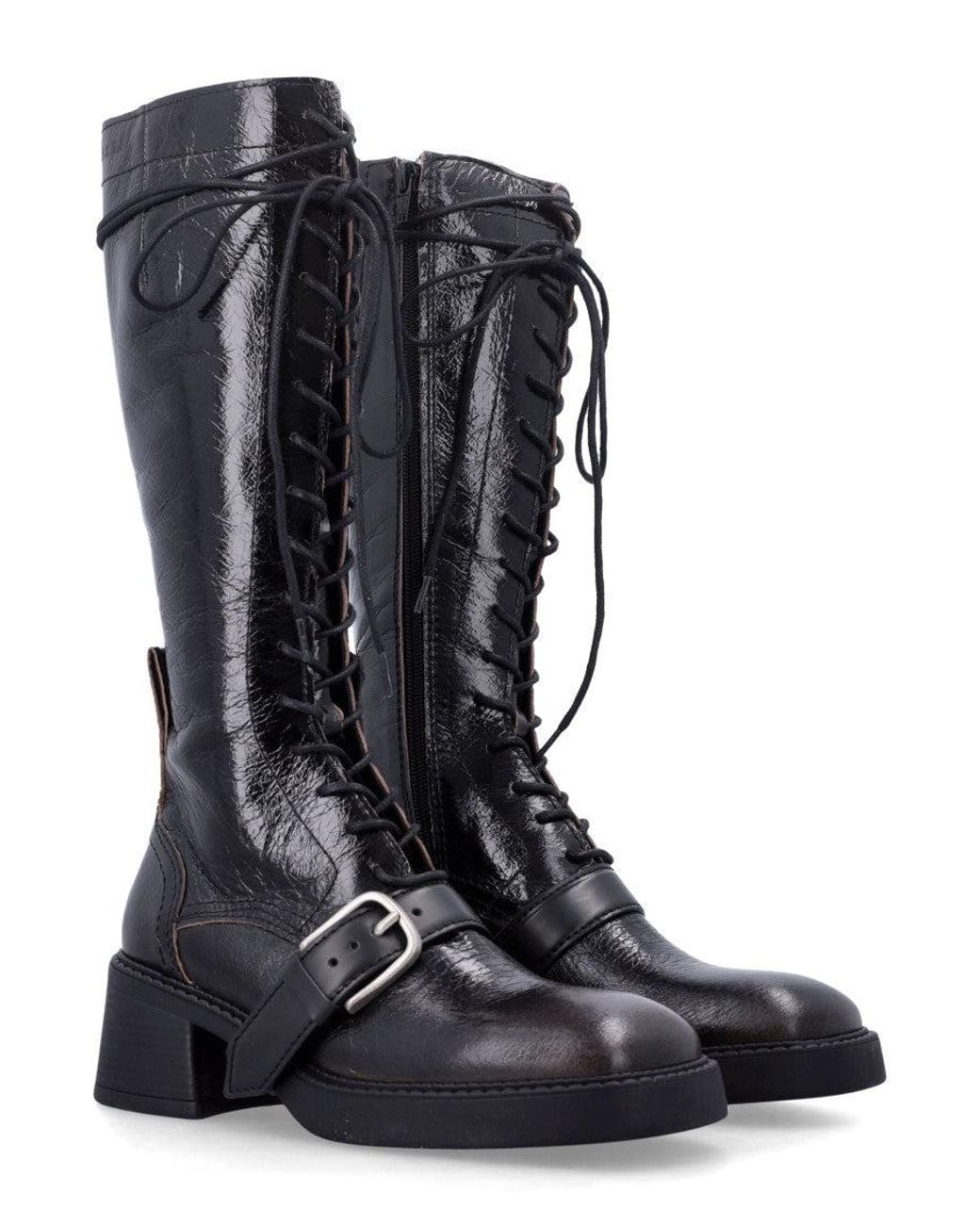 Miista Black High Leather Boots