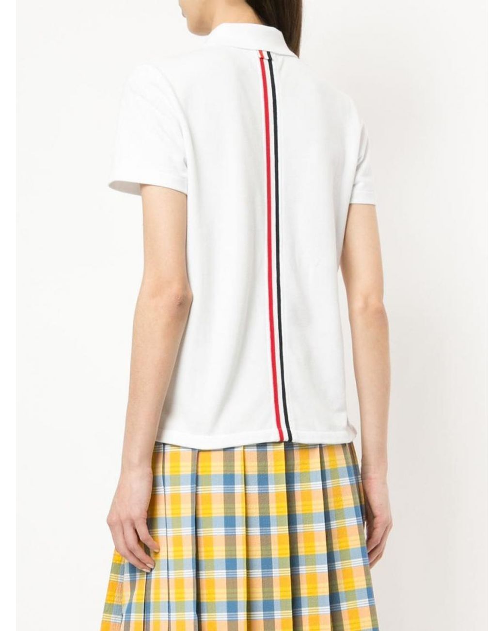 Thom Browne White Rwb Cotton Polo Shirt