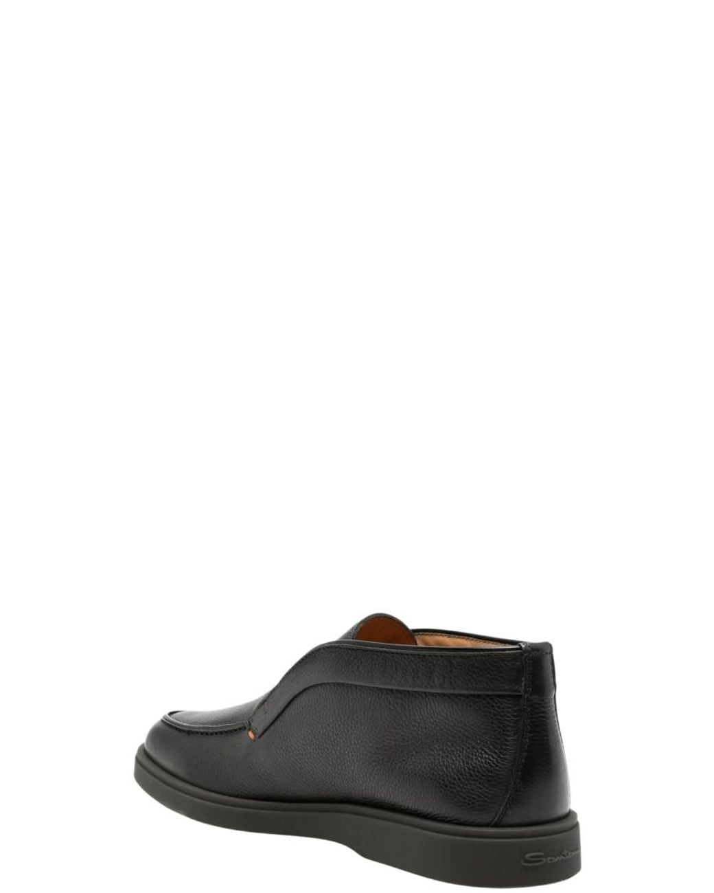 Santoni Gray Leather Boots for men