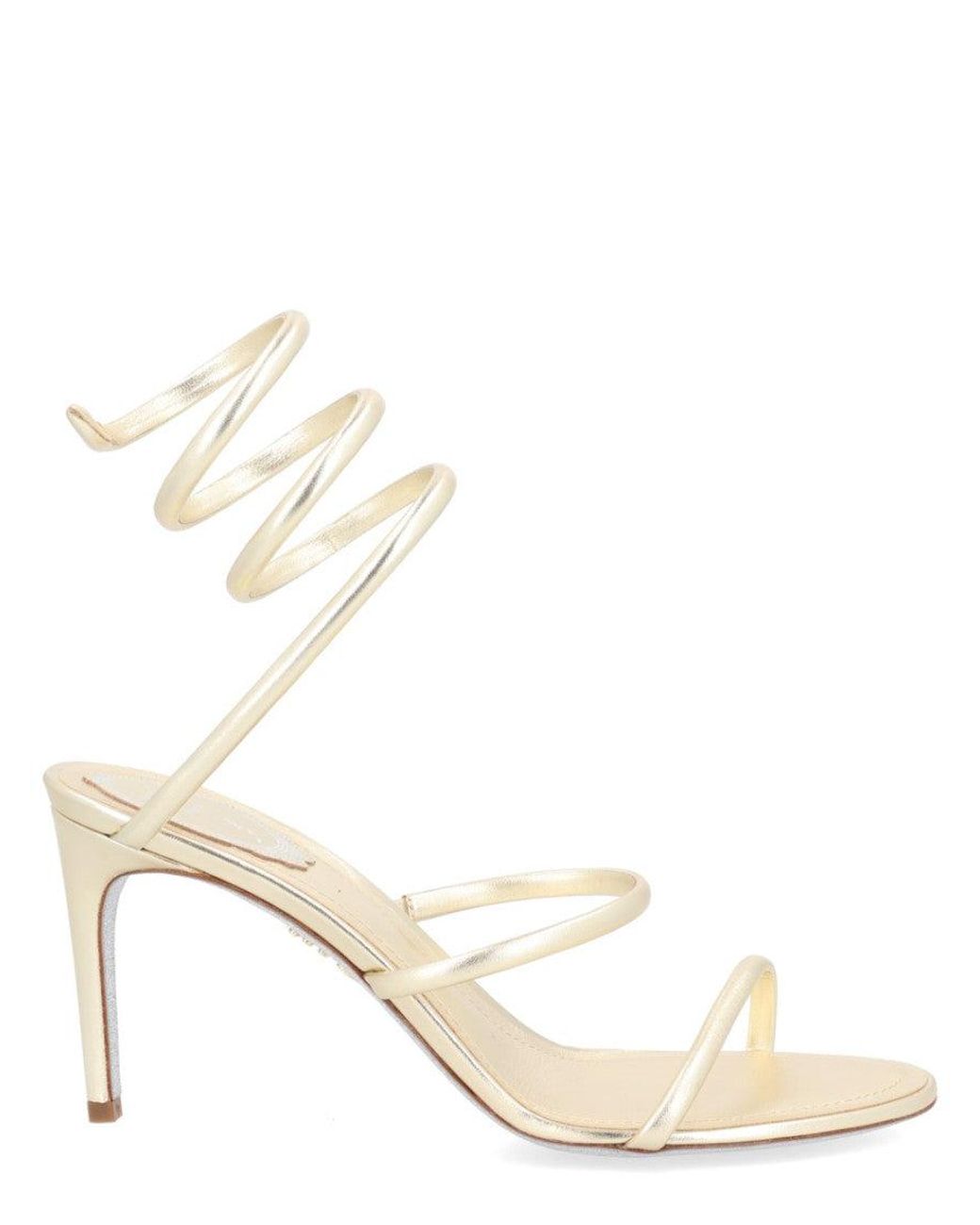 Rene Caovilla Natural Solid Cleo Heels