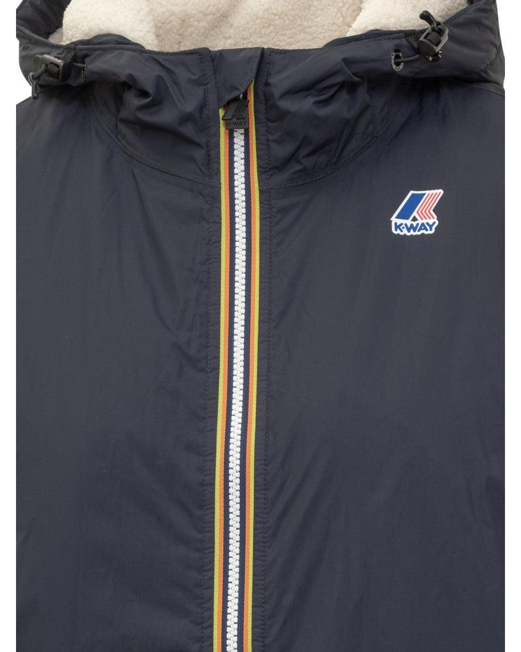 K-Way Blue Logo Hood Jackets