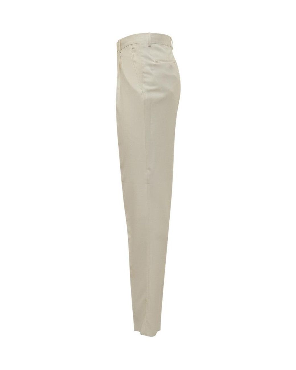 Zegna Natural Tailored Flat Front Pants for men