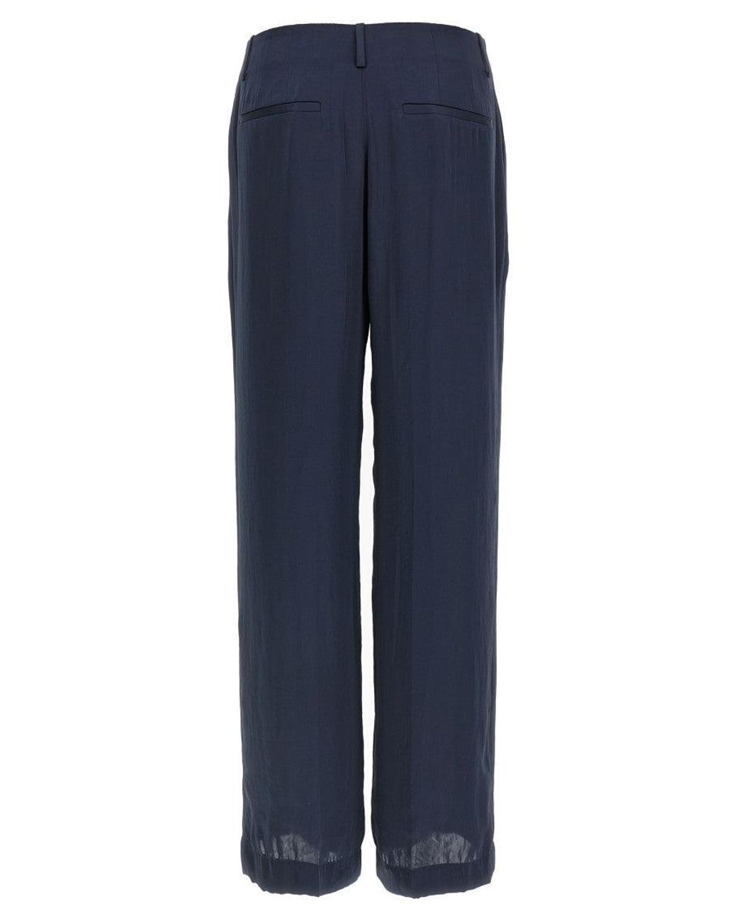 Theory Blue Silk Effect Trousers