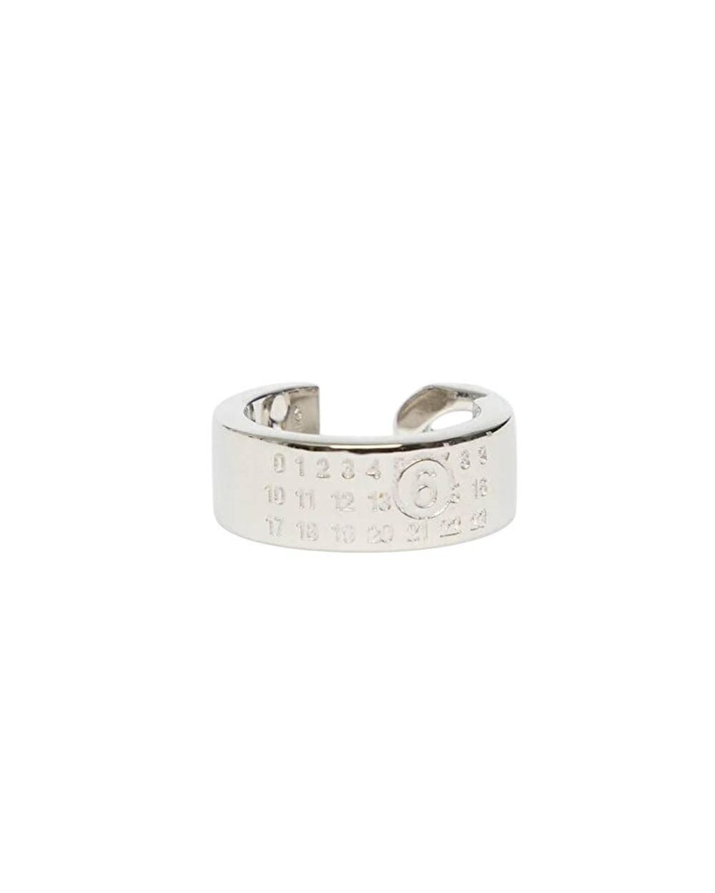 MM6 by Maison Margiela White Minimal Numeric Band Ring