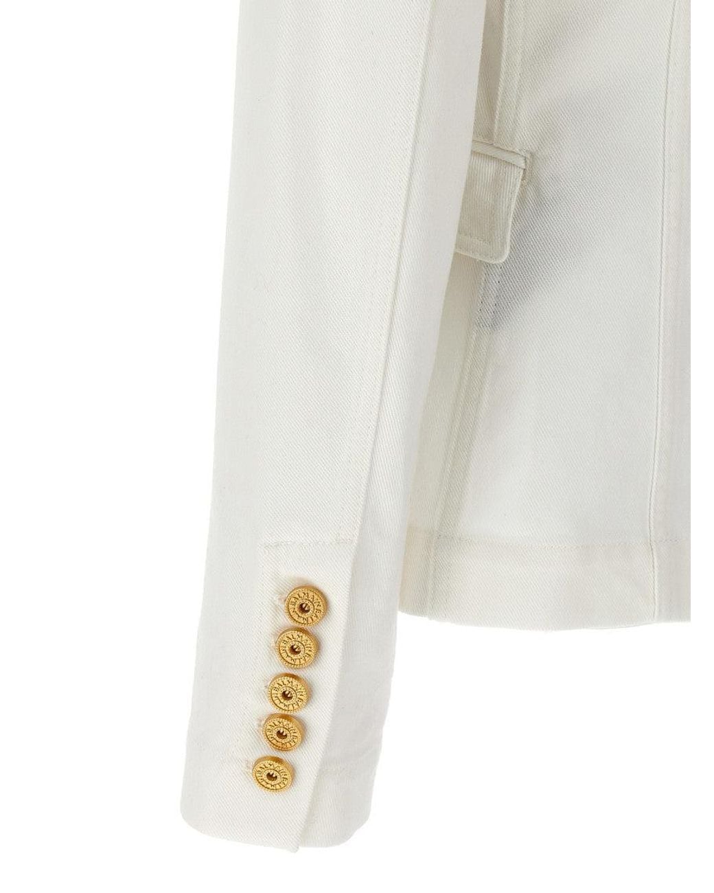 Balmain White Double-Breasted Blazer