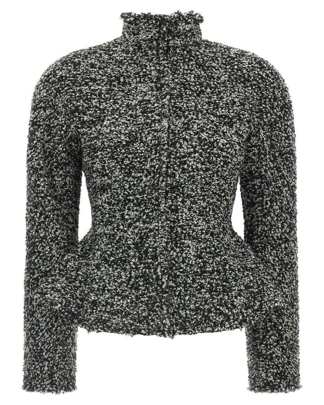 Alberta Ferretti Black Dark Mock Collar Jacket