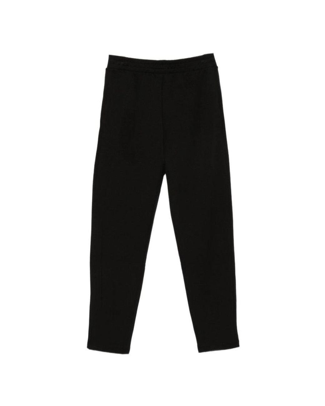 EA7 Black Elasticated Logo Trousers for men