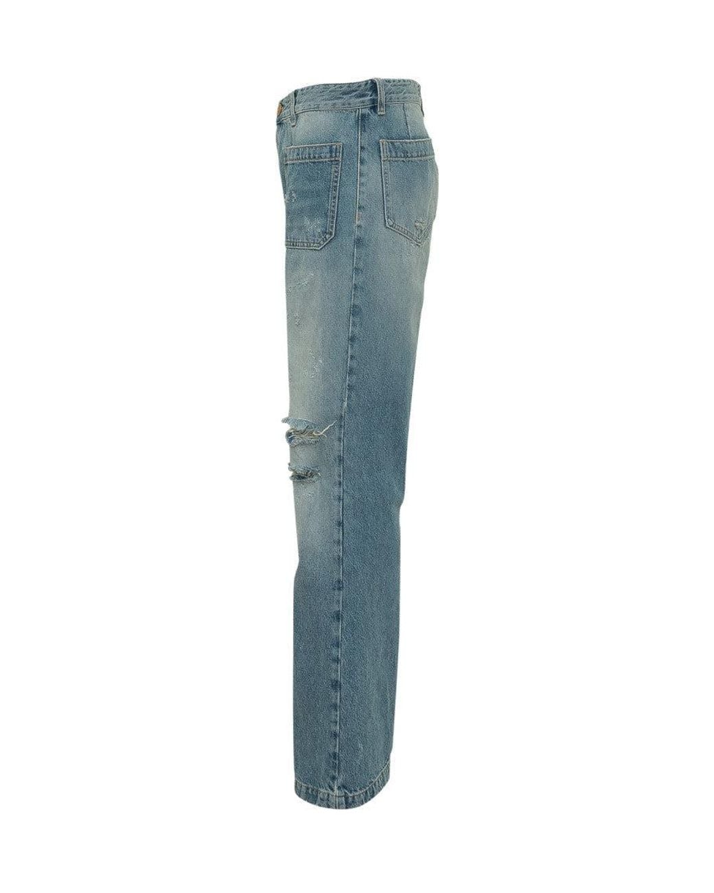 Seafarer Blue Straight High Rise Jeans